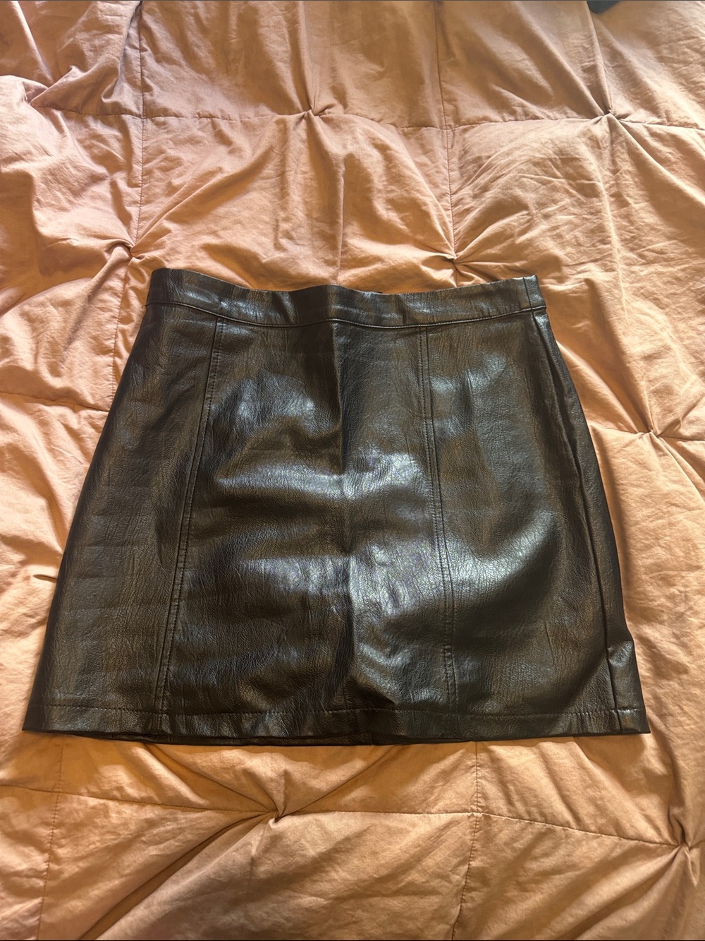 art class Black Faux Leather Mini Skirt